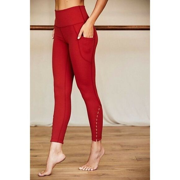 NEW FREE PEOPLE MOVEMENT HIGH RISE ANKLE LEGGINGS - Picture 3 of 5